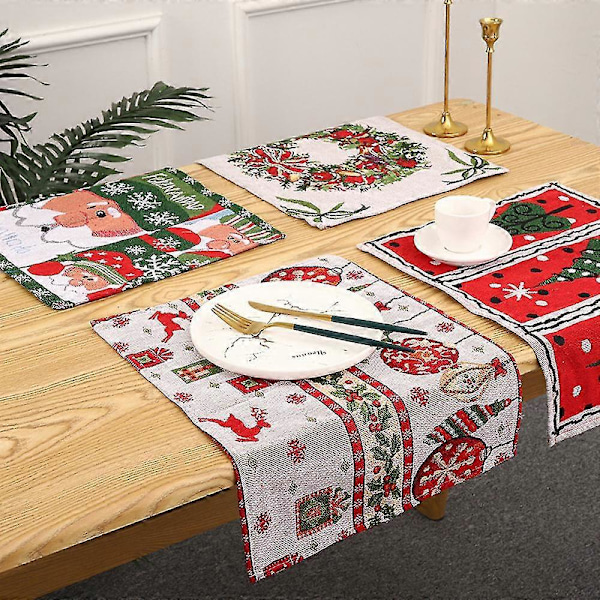 Julbordsunderlägg Set om 4 Vinter Jul Matsalsunderlägg