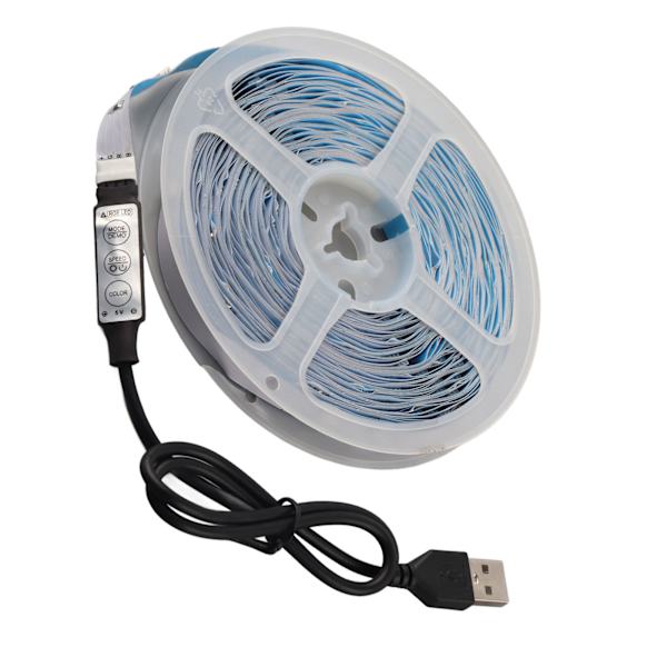 LED RGB-stripe lys 5V knappkontroll tape lys fargeendring USB-drevet stripe lys for soverom 15m / 49,2ft