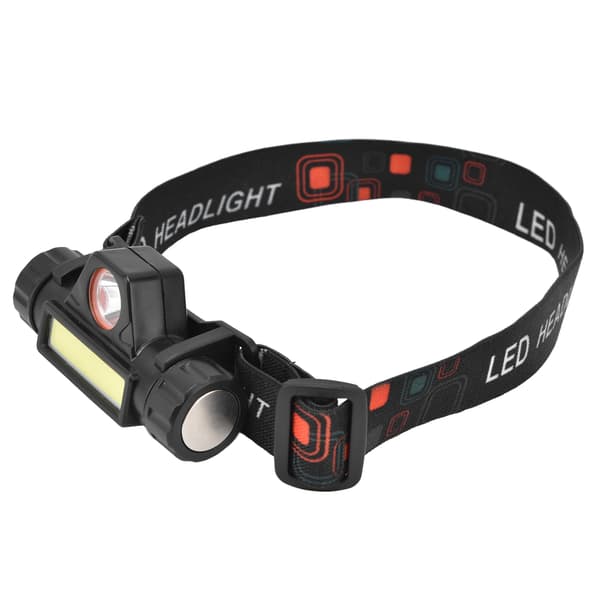 COB Hodelykt USB-lading Vanntett Multifunksjonell Hodelykt Lommelykt for Utendørs Sykling Eventyr Camping