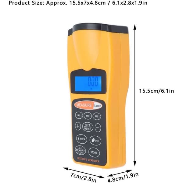 Telemeter, bærbar ultralydsmåler, lasertelemeter, afstandsmåleinstrument.