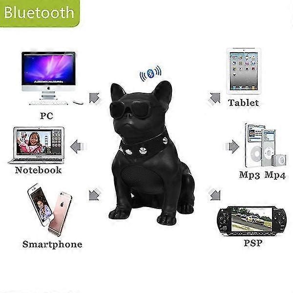 Trådlös Högtalare Liten Bulldog Bluetooth Högtalare Trådlös Bluetooth Högtalare Utomhus Portabel Bass Högtalare svart