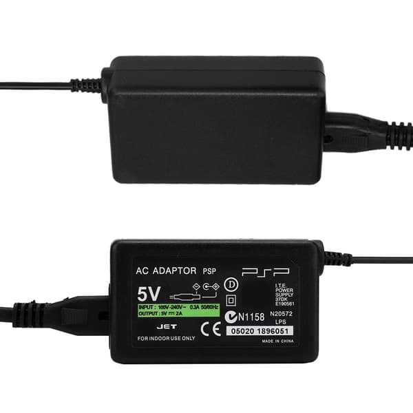 til PSP 1000/2000/3000 Spillekonsol Strømadapter DC 5V/2A Oplader 50/60Hz (US 100-240V)