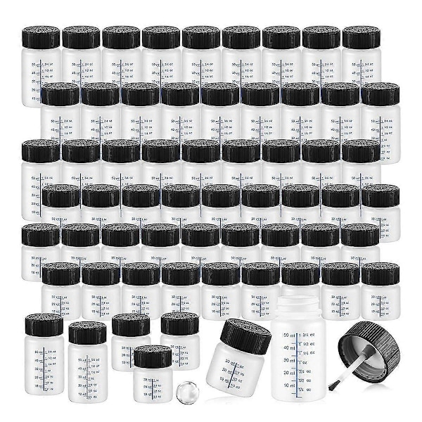 60 st Touch Up Färgflaskor med Applikatorborste och Lock 2 Oz och 1 Oz Flytande Kapacitet Plast