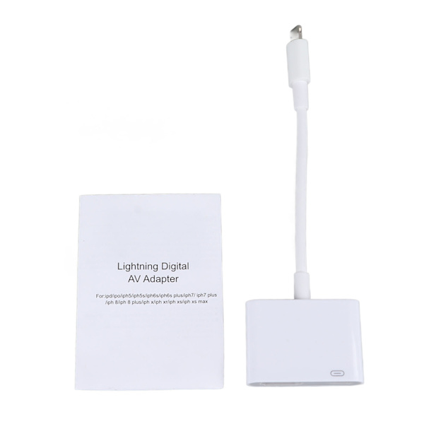 til IOS til High Definition Multimedia Interface Digital AV-adapter til TV til iPhone Hvid