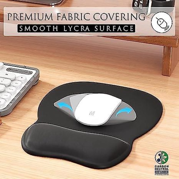 Ergonomisk musmatta med gelhandledsstöd, bekväm musmatta med slät handledsstödsyta och halkfri PU-bas för smärtlindring, lämplig för Comp