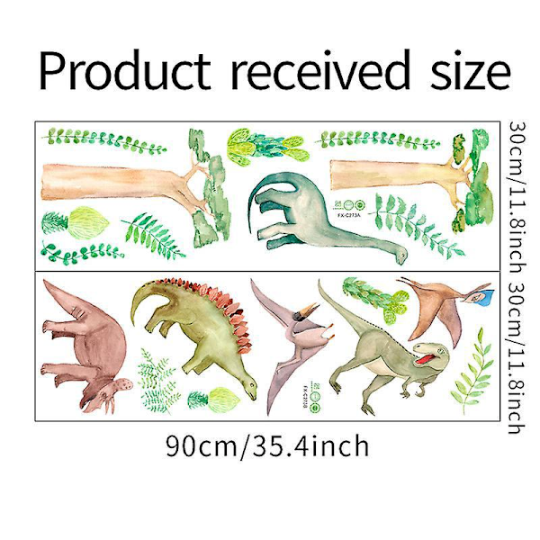 En uppsättning Dinosaurie Växter Väggdekaler Väggdekor för Sovrum Vardagsrum Kontor