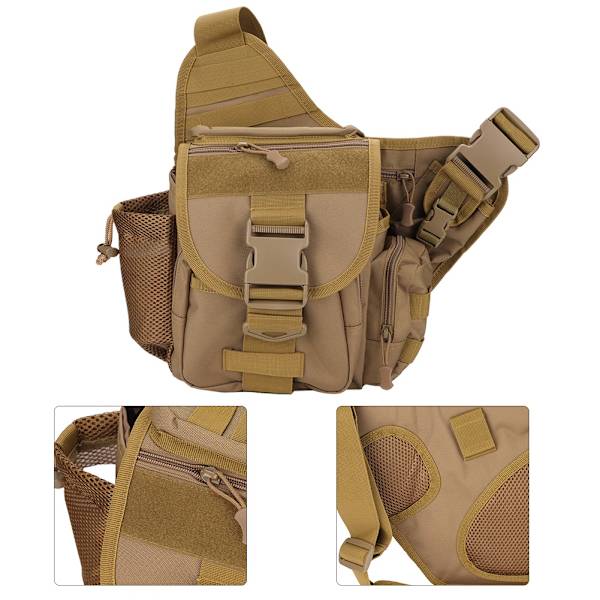 Utomhus vattentät sport Fanny Pack midjeväska påse för resecamping fiske (brun)