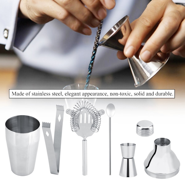5-delad cocktail shaker i rostfritt stål, drinkblandare, bartenderverktyg, barset, kit för hemmabruk, 750 ml