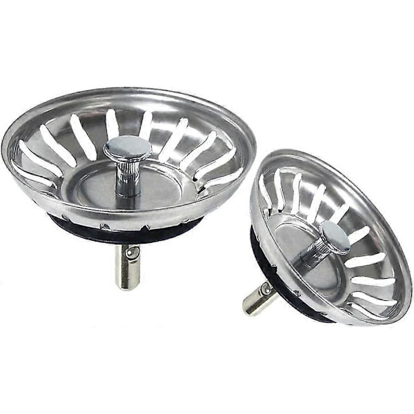 Køkkenvask Si, Vask Si Prop Filter, Rustfrit Stål Vaskafløb til Dit Køkken Badeværelse - Diameter 80mm (2 Pakker)