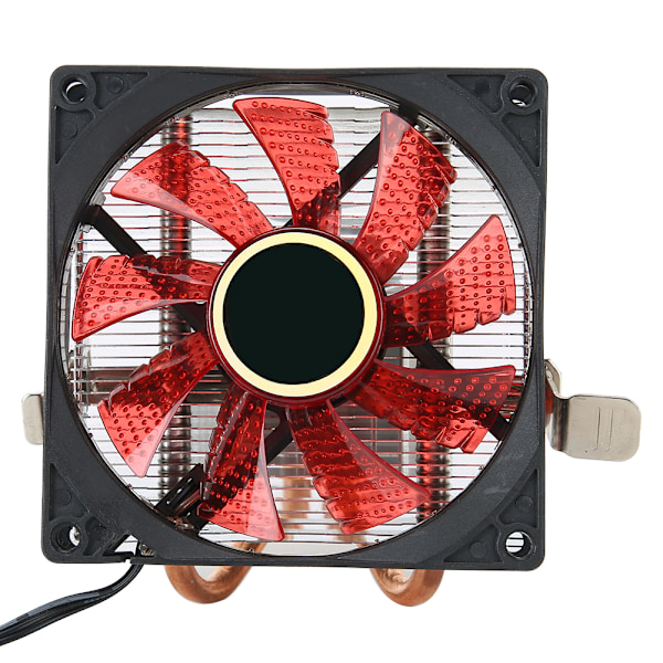 CPU-kylare 3-stiftskontakt PC-tillbehör med ljus 2 mässingsrör för AMD 775 / 1155 / 1366 (röd)