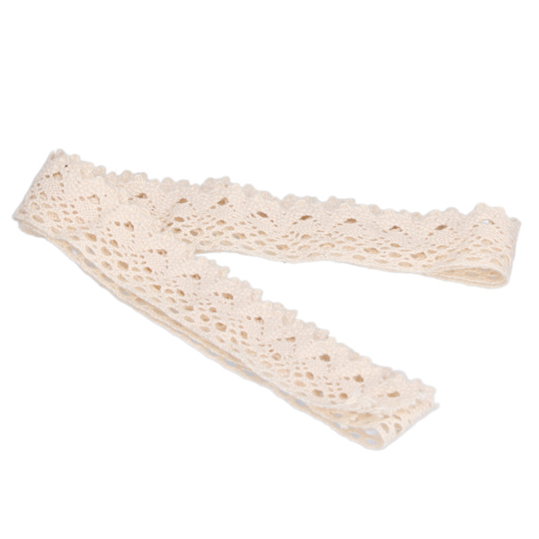 Spetsband DIY Bomullsnät 2,5 cm Bredd 20 Yards Utsökt spetskant för Gardinkläder Bordsduk PresentdekorationBeige