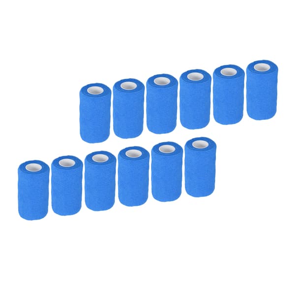 12 kpl Joustoside Luonnonlateksi Elastinen Itsekiinnittyvä Side Lehmille Koirille Hevosille 10cm Sininen