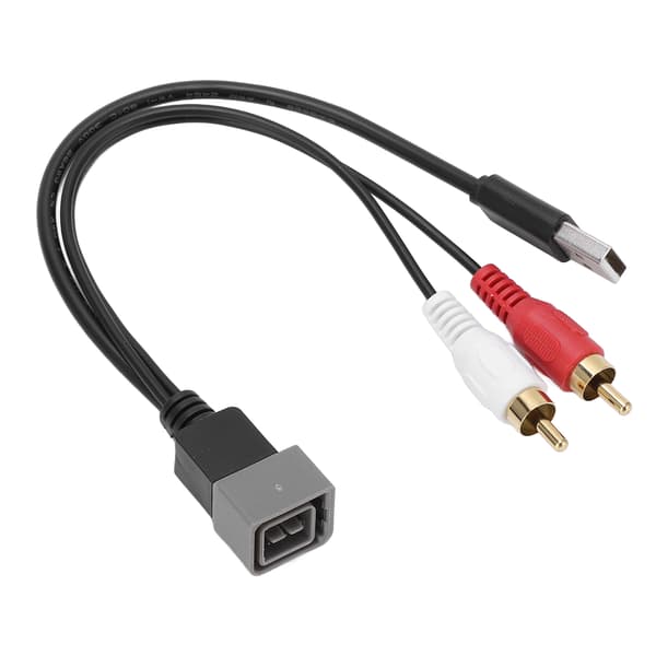 23cm/9.06in 8-bens bilstereo USB RCA-adapterkabel erstatning for Nissan Cube Juke Versa
