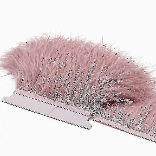 2m Strudsefjer Trim Fjer Ribbon Selvage til DIY Håndværk og Kostumer Sort