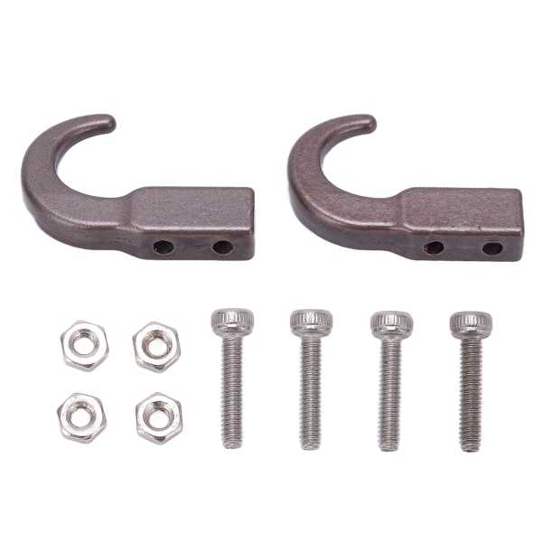 2 set RC metallsimuleringssläpkrok zinklegering dragkrok för SCX10 1/10 RC klättring CartTitanium Färg