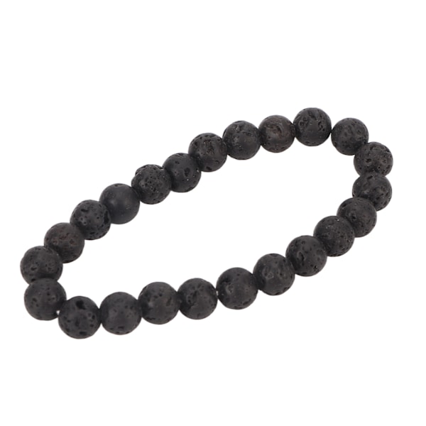 8MM Perle Armbånd Unisex Stress Relief Jadestone Stretch 23 Perler Helbredende Smykker til Yoga Meditasjon Svart