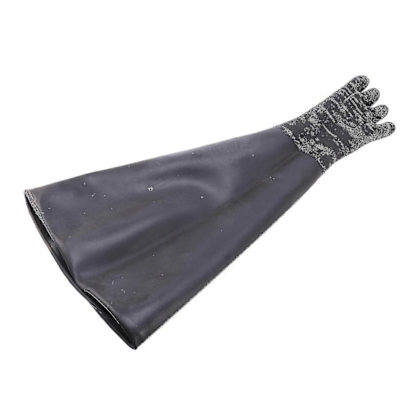Svarta sandblästrings handskar i gummi med ränder, abrasiva sandblästringshandskar kompatibla med blästerskåp 65x30cm-dtnew Modell 2024 Xgn -GSL