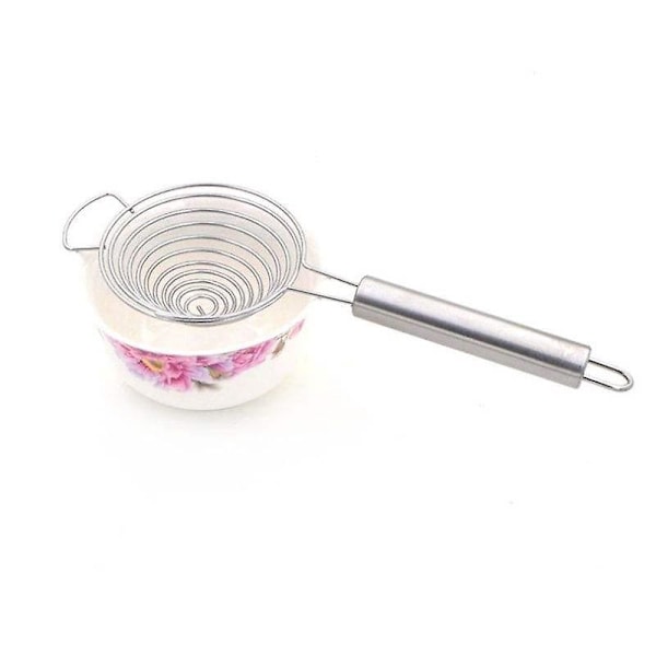 Eggseparator i rustfritt stål med langt håndtak, oppvaskmaskinsikker, dryppfri, uten søl, ideell for baking