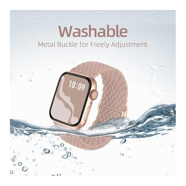 Flettet elastisk Solo Loop kompatibel med Apple Watch-rem 38mm 40mm 41mm 42mm 44mm 45mm 46mm 49mm for kvinner menn, nylon elastiske stropper armbånd for