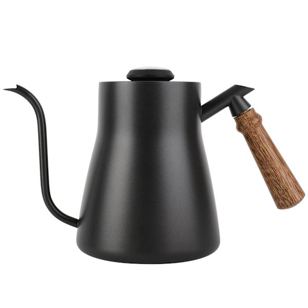 850 ml rostfritt stål dropp över kaffekokare svanhals med trähandtag