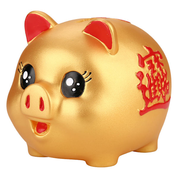 Gyllene Söt Plast Gris Bank Pig Toy Mynt Pengar Kontanter Samlarobjekt Spara Box Barn Present