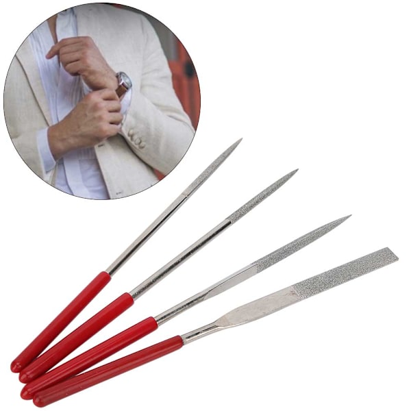4st Multi fil Smycken Polering Bearbetning Träsnideri Metall Handfil Set