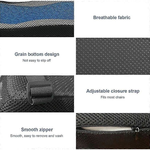 Blå 2 st Armstödsdynor för Kontors- och Gamingstol med Kylande Gel Memory Foam för Avlastning av Armbågar