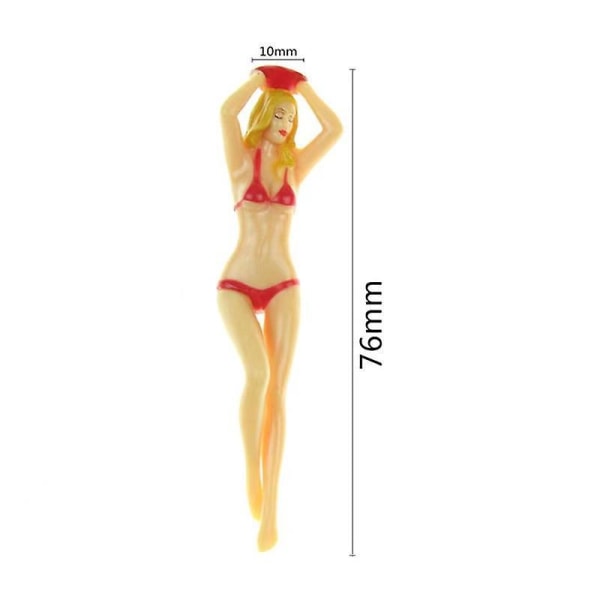 5-delt sett med 76 mm plast Lady Bikini Golf T-skjorter for kvinner - Morsomme golftilbehør