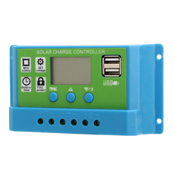 Solar ladekontroller digital skjerm parametere justerbar solcellepanel laderkontroller 12V 24V adaptiv 30A