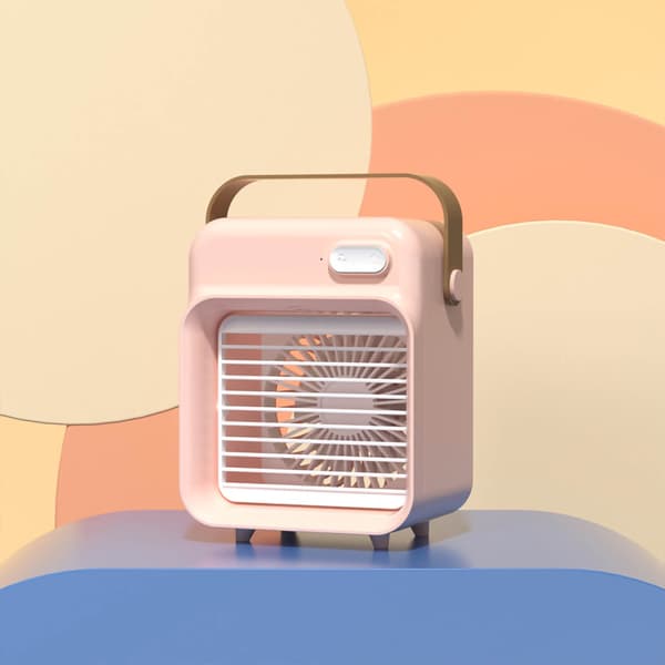 Mini luftkøler bordplade USB bærbar køleventilator klimaanlæg køleventilator med 3 vindhastigheder pink