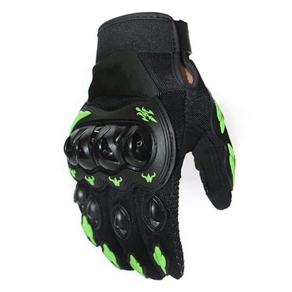 Motorcykelhandskar Hårda Knogar Powersports Racing Full Finger Anti Slip Handskar för Utomhussporter Gröna L