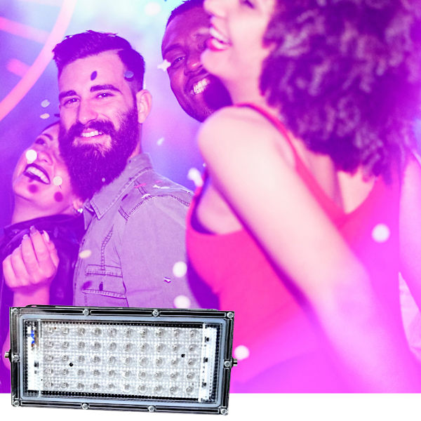 UV Sort Lys 50W LED Projektør Vandtæt Glødende i Mørket Sikker Ultraviolet Lampe til Scene Natklub