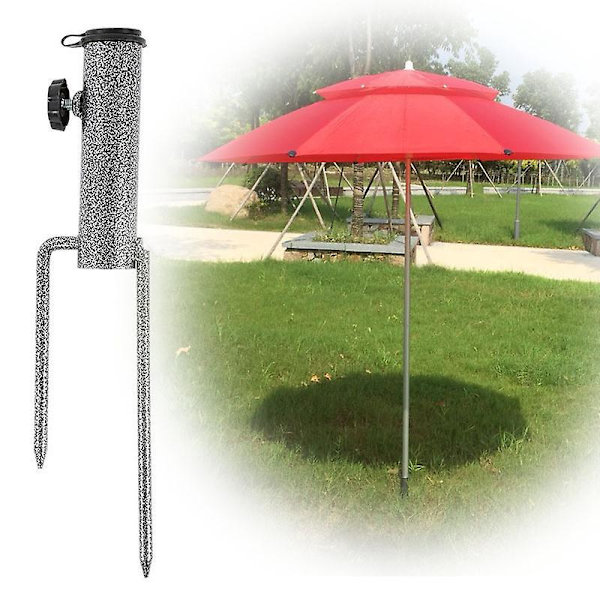 Justerbar Bärbar Parasollbas - Tunga Metallstativ för Flaggor, Stora Parasoller, Fiske Spö - Utomhus Park Strand (1 Pack)