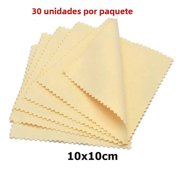 Kaksipuolinen korujen kiillotusliina 60mm 80mm 100mm kulta- ja hopeaesineiden puhdistustyökaluihin 10-30kpl Mikrokuitu 10x10cm 30kpl Keltainen