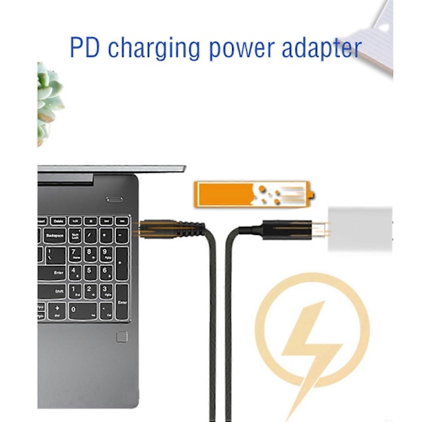 USB Typ C PD-kabel DC-strömkontaktomvandlare 5,5X2,5 mm för