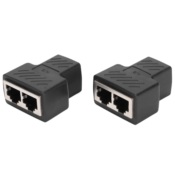 2 stk RJ45 Ethernet-splittere 1 til 2-veis Ethernet-svitsjer for ruter TV-boks Videokamera datamaskin