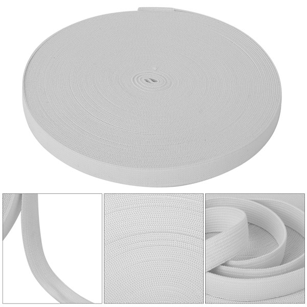 Stickad elastiskt band tjocknar sytillbehör hantverkssamling för skyddskläder manschetter vit 15 mm bredd