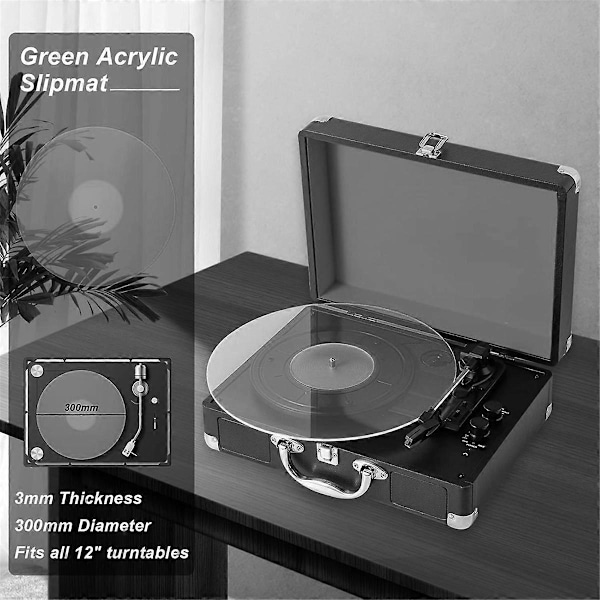 Akryl Platespillermatte, 12-tommers Sklisikker Matte for Vinylplatespiller