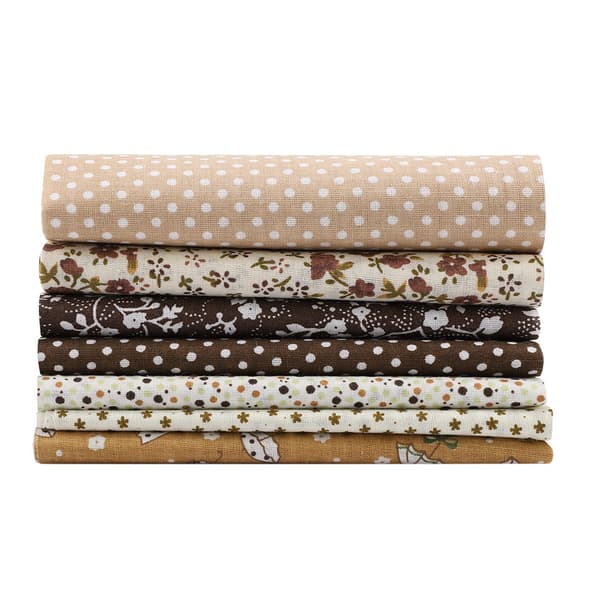 7 st 25*25 cm bomullstyg DIY blandade rutor förskuret sängkläder kit Quarters Bundle Coffee Seri
