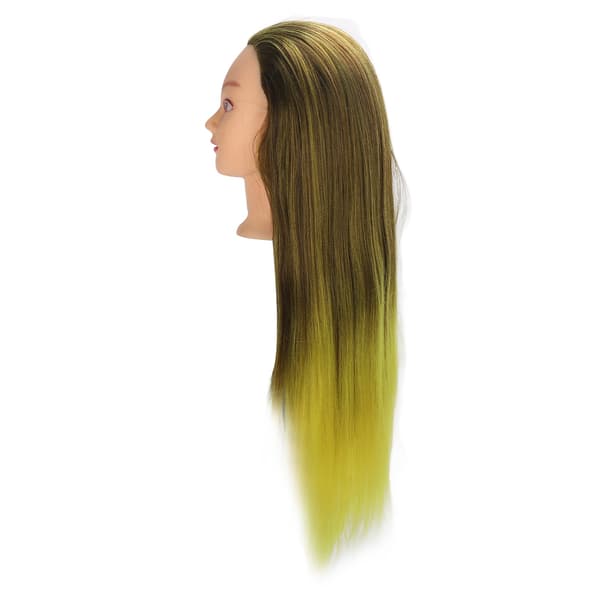 Hår Mannequin Hode Simulering Blekk Gul Fargeblanding Gradient Hårflettehode for Frisørpraksis