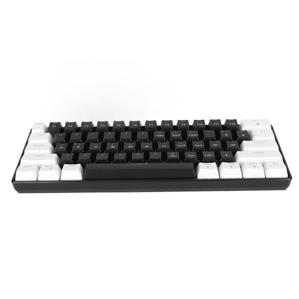 61-tasters mekanisk tastatur Blå switch Kablet RGB Gaming Mekanisk tastatur med cool lyseffekt til kontorstudie Hvid og sort