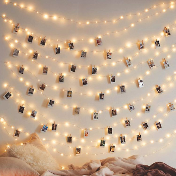 LED Pearl Photo Clip Strängljus för heminredning och fotodisplay