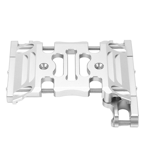 RC-bilens sentergirboks-plate i aluminiumlegering, slitesterk, høy styrke, lett girkassemonteringsbase for Axial 1/10 bil, sølv