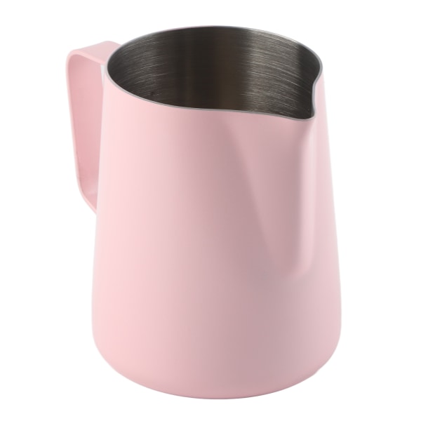 Husholdnings kaffe i rustfritt stål med skummende kannekopp Latte Art Kaffetilbehør 600 ml Rosa
