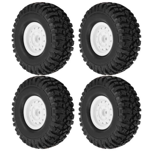 4 kpl 1/10 kauko-ohjattavan auton 1,9 tuuman alumiinivanteet ja 115 mm kumirenkaat RC-lisävarusteet, valkoinen
