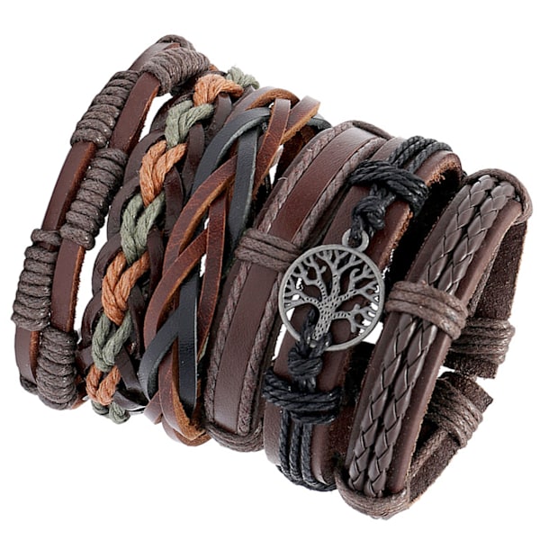 6-pack flätade rep-armband set DIY flätade legering armband armband kit för dejtingfest