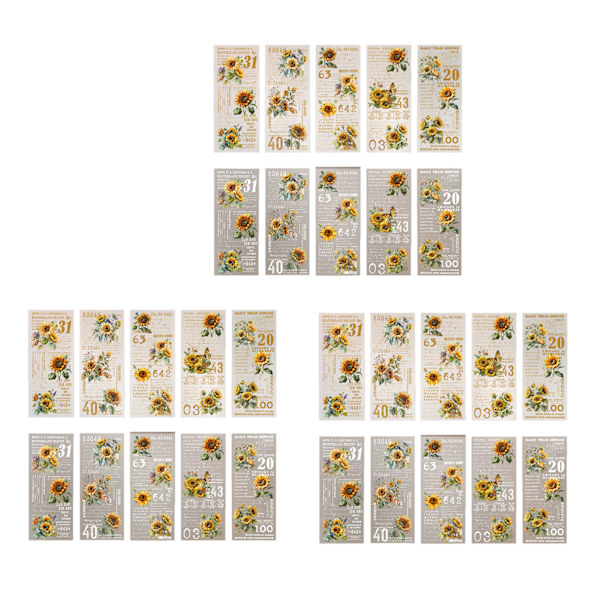30 ark vintage scrapbog papir journaling scrapbooking forsyninger kit æstetisk dekorativt håndværk papir til planner journaling solsikke