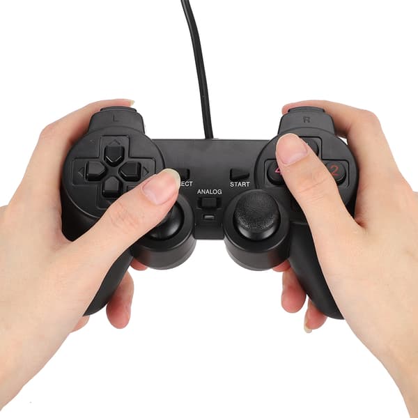 208-2 USB Vibrations Dobbelt Action Gamepad Spilcontroller Joystick til PC Computer