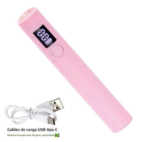 LIMEGIRL Bærbar UV LED Neglelampe Mini med LED-display Oppladbar Manikyr Tørker for Neglepudder Rosado