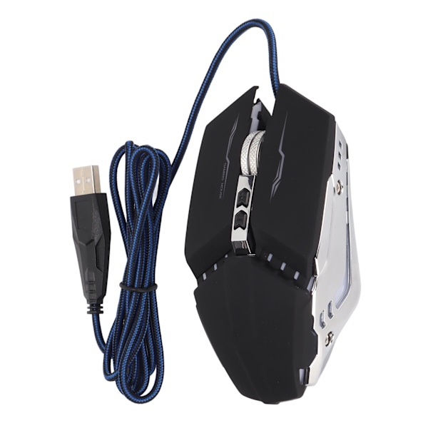 Gamingmus med optisk motor, anpassad programmering, metallmålningsprocess, hålslagningsprocess, USB-kabelmus
